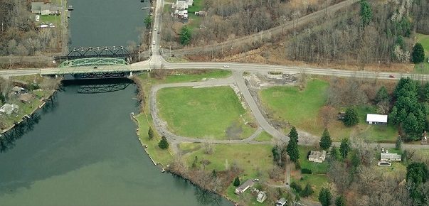 Aerial view of the Town of Clay waterfront