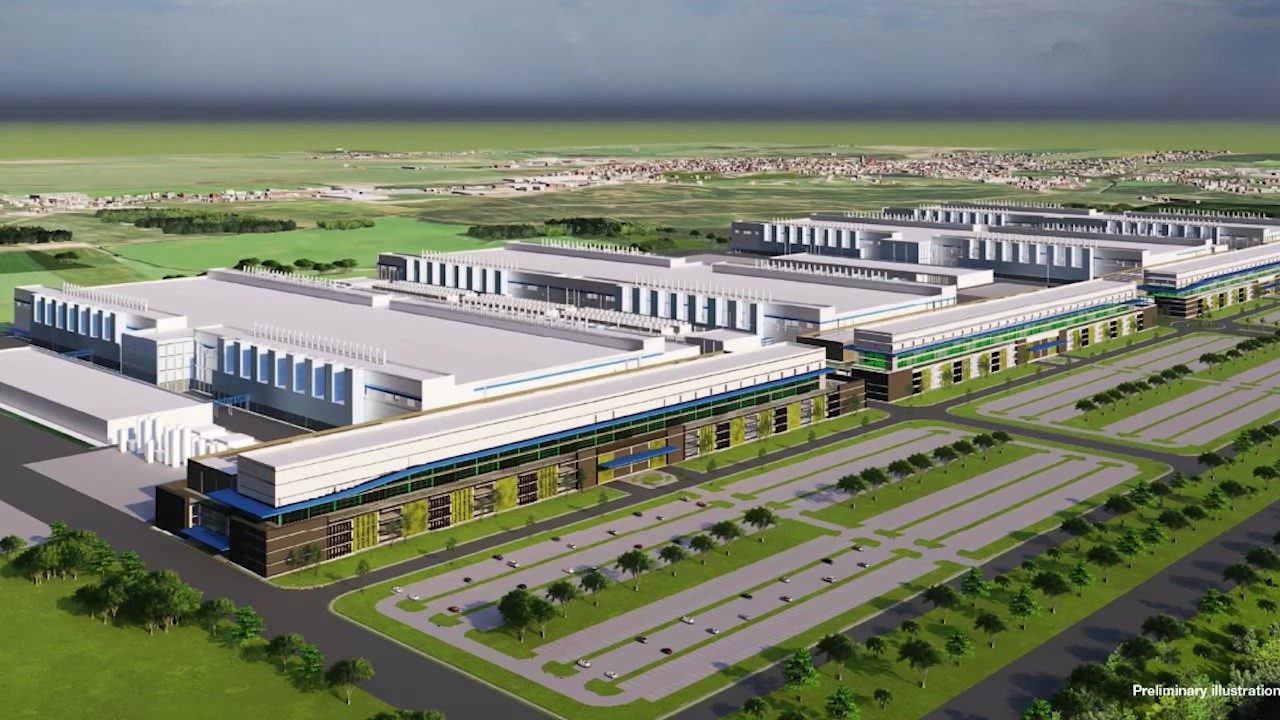Rendering of Micron's planned fabrication plant at White Pine Commerce Park